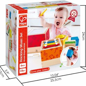 Set musicale per bambini, Hape Multi Musical Block Set, con 5 strumenti musicali. 18 mesi +